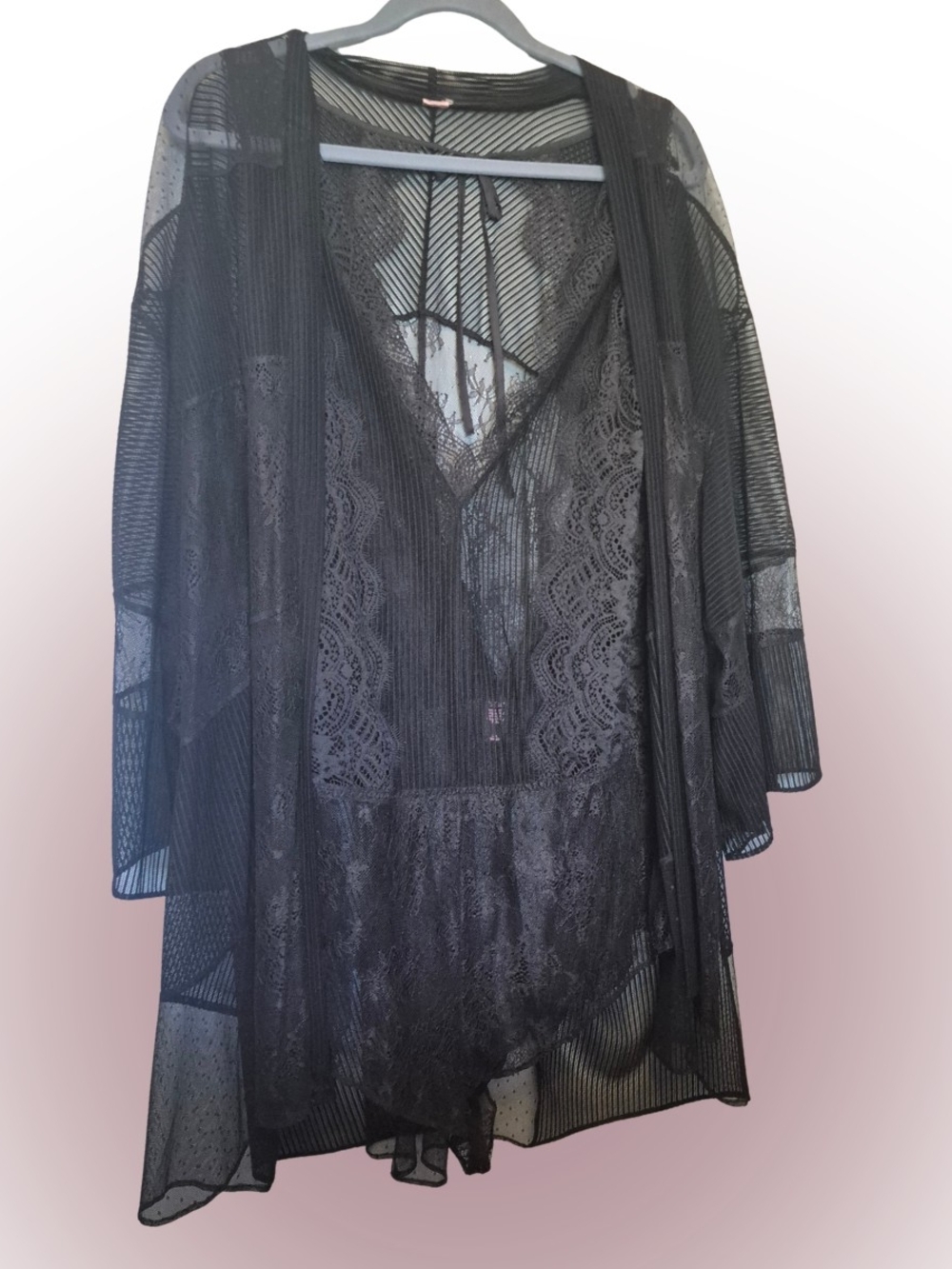 Lace Teddy Robe Set